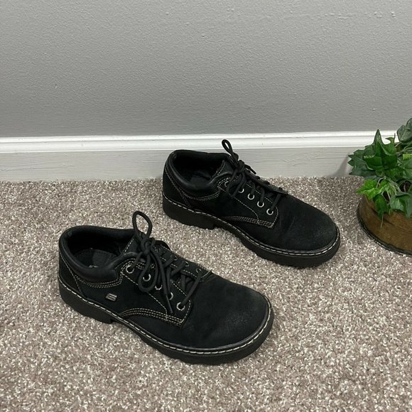 Skechers Shoes - 90’s Vintage Skechers Womens Chunky Platform Black Leather Y2K Shoes Size 9